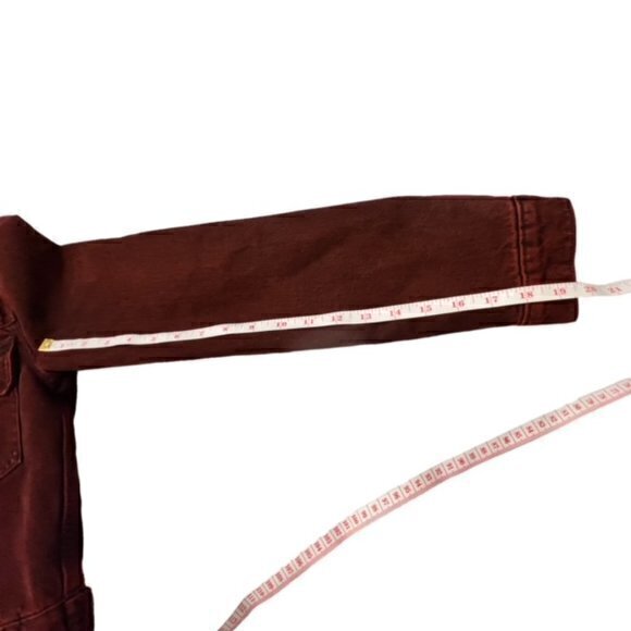 🎉PRICE REDUCED🎉 HUDSON Jeans Red Denim Trucker Jacket‎ Sherpa Size XS $295 NWT - Picture 11 of 15